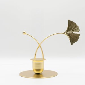 10 Bougeoirs dorés feuilles