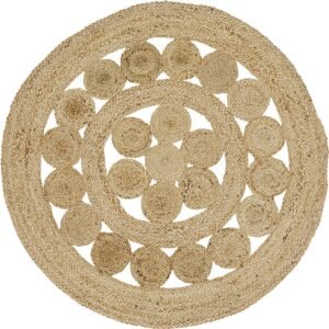 Location tapis jute floral